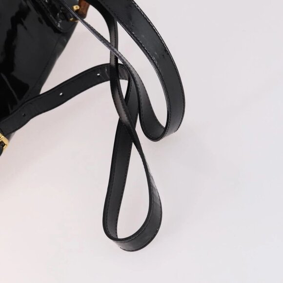 GUCCI Bamboo Backpack Enamel Black Gold 003 2058 0030 Auth bs29262 main image 14